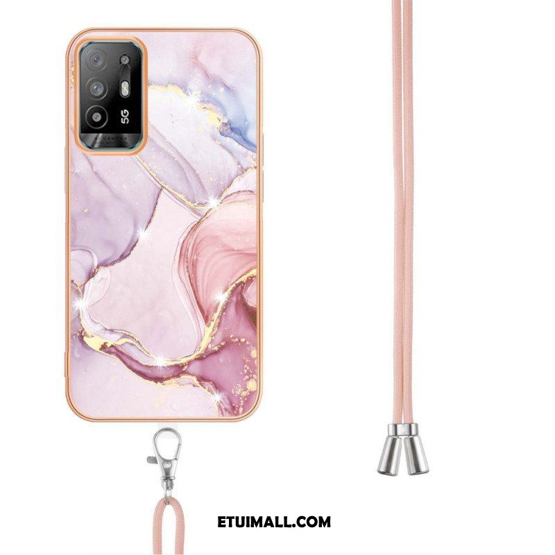 Etui do Oppo A94 5G Marmur Ze Sznurkiem