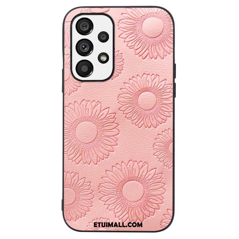 Etui do Samsung Galaxy A13 Kwiatowy Efekt Skóry