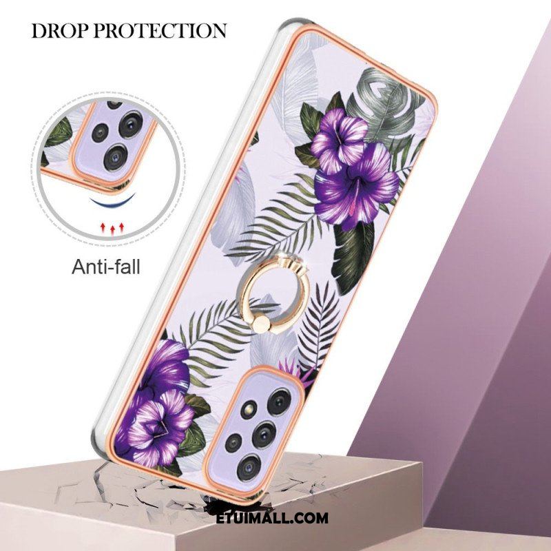 Etui do Samsung Galaxy A13 Kwiaty Wspornika Pierścieniowego