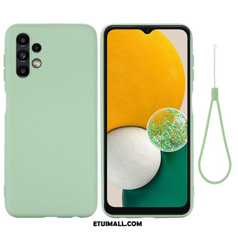 Etui do Samsung Galaxy A13 Płynny Silikon Ze Smyczą