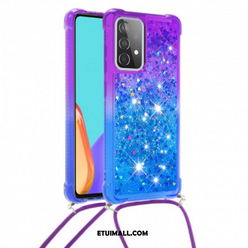 Etui do Samsung Galaxy A52 4G / A52 5G / A52s 5G Silikonowe Cekiny I Sznurek