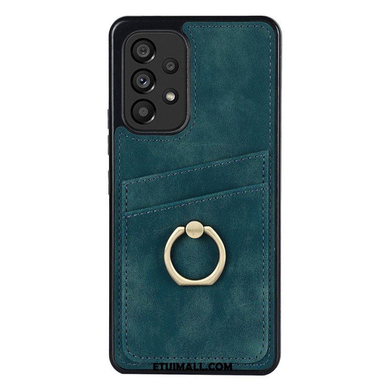 Etui do Samsung Galaxy A53 5G Vintage Wspornik Pierścieniowy I Uchwyt Na Kartę