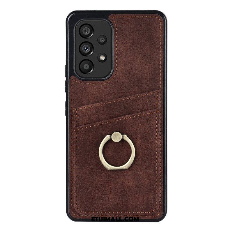 Etui do Samsung Galaxy A53 5G Vintage Wspornik Pierścieniowy I Uchwyt Na Kartę