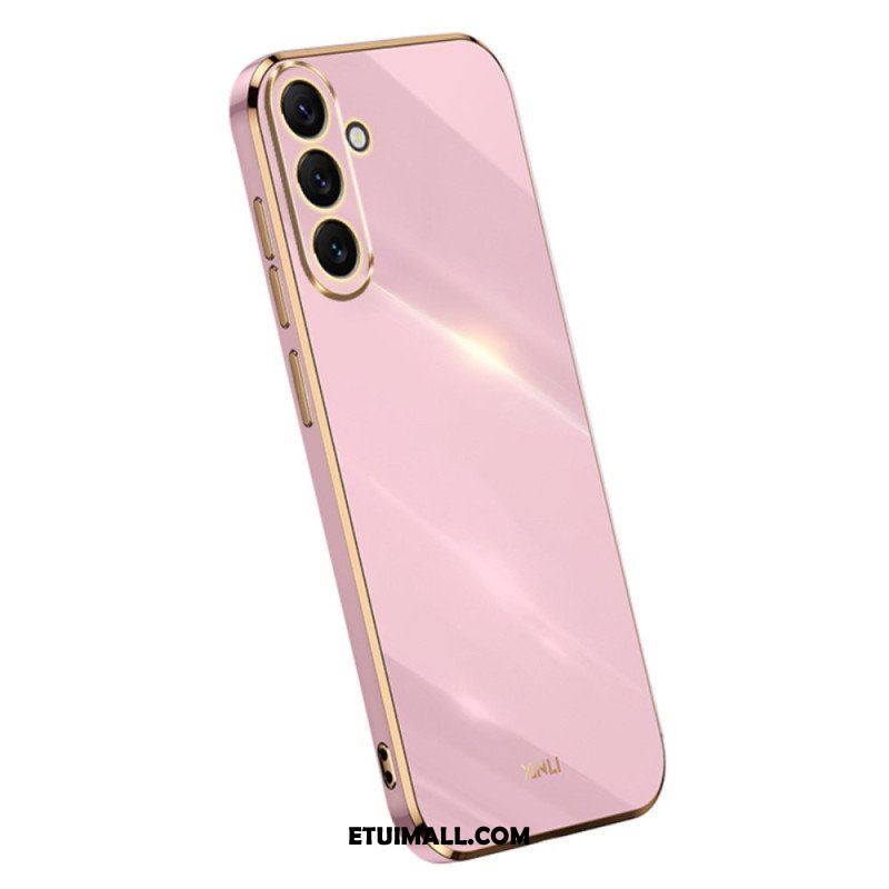 Etui do Samsung Galaxy A54 5G Silikonowe Złote Krawędzie