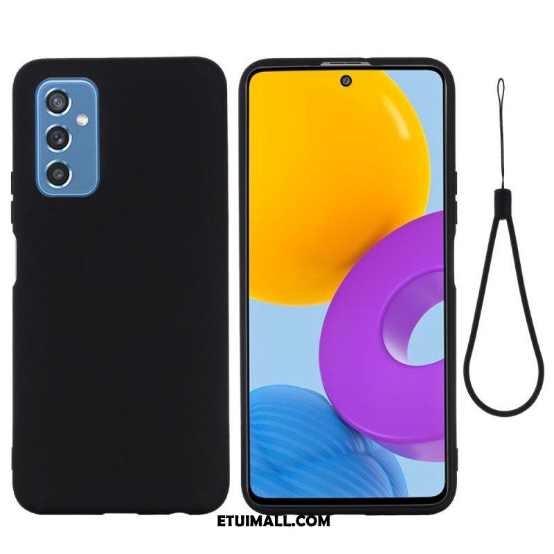 Etui do Samsung Galaxy M52 5G z Łańcuch Płynny Silikon W Paski