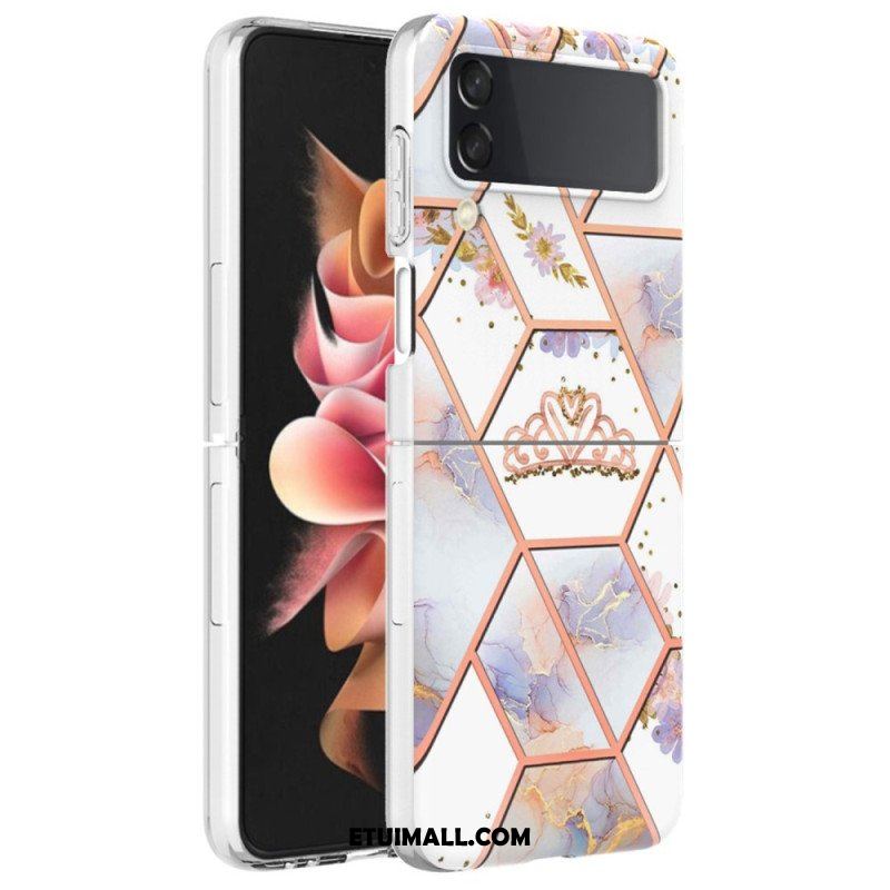 Etui do Samsung Galaxy Z Flip 4 Etui Folio Kwiatowy Marmur
