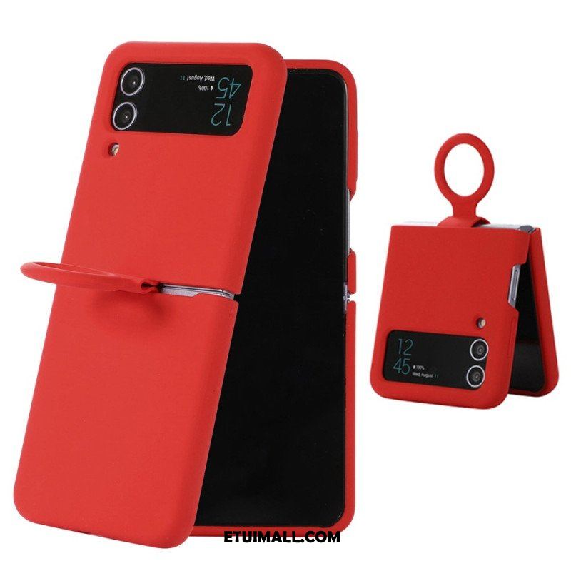 Etui do Samsung Galaxy Z Flip 4 Etui Folio Płynny Silikon Z Pierścieniem