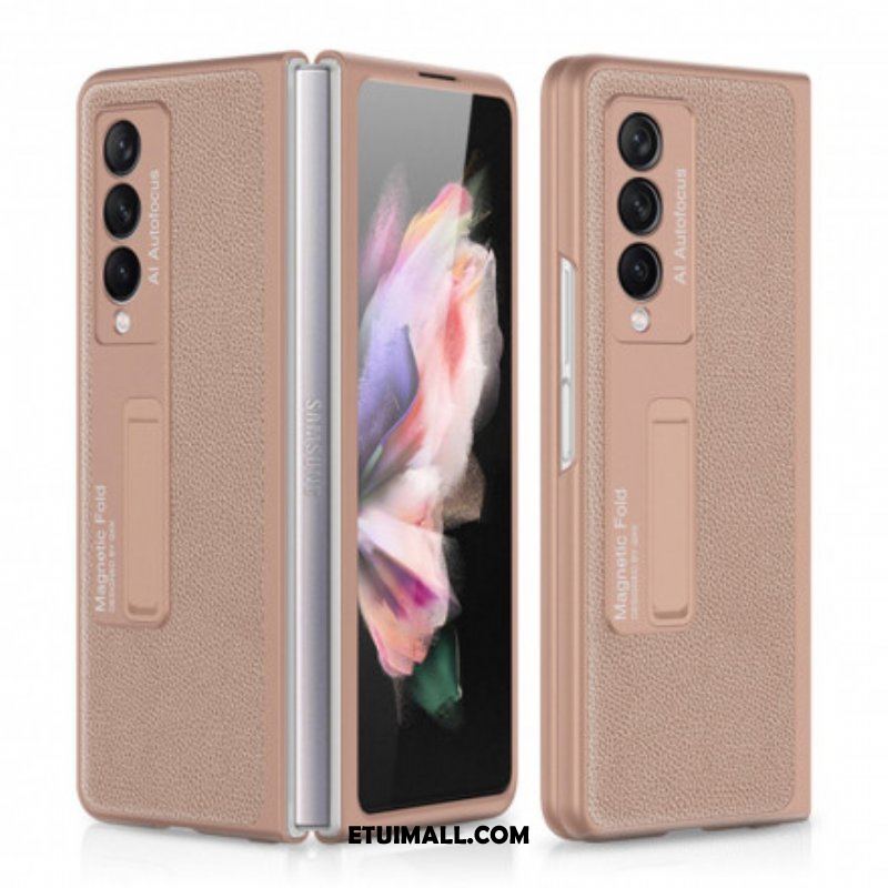 Etui do Samsung Galaxy Z Fold 3 5G Gkk Wsparcie Skóry Liczi