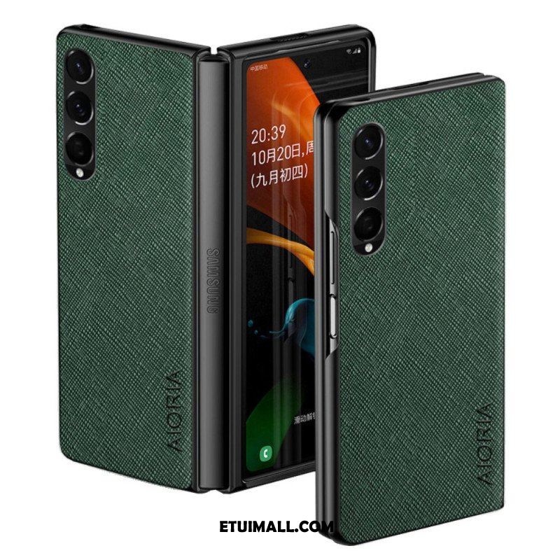 Etui do Samsung Galaxy Z Fold 4 Tkana Tekstura Ze Sztucznej Skóry Aioria