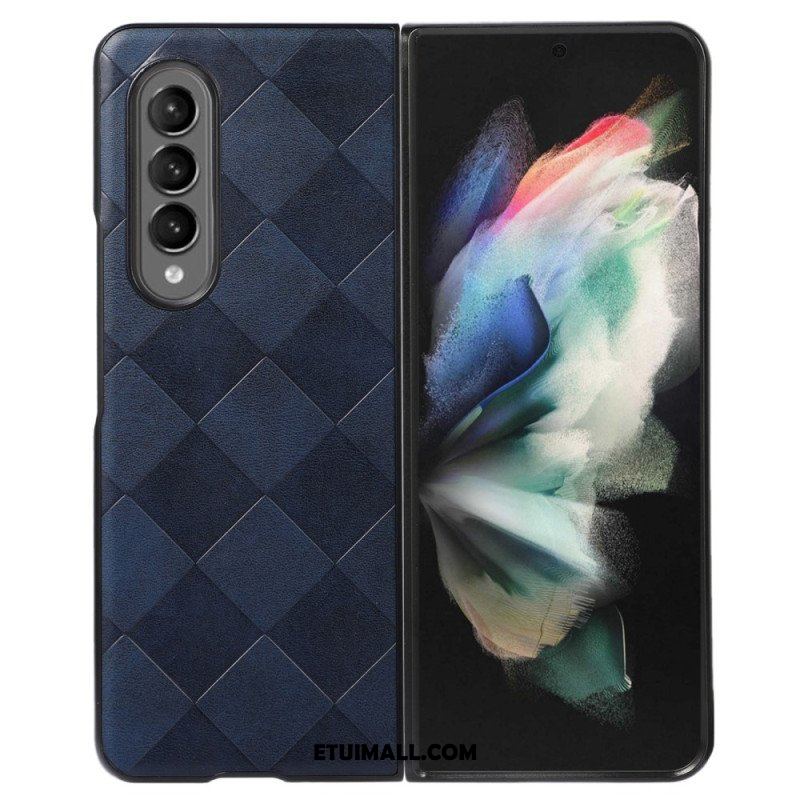 Etui do Samsung Galaxy Z Fold 4 Wzór W Kratkę Z Imitacji Skóry