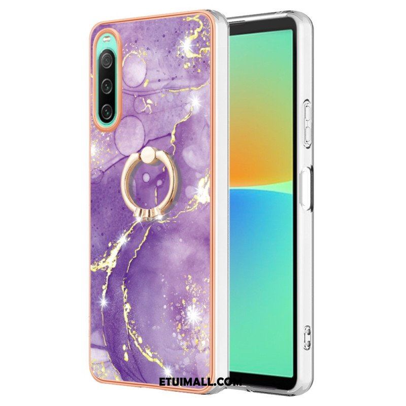 Etui do Sony Xperia 10 IV Marmur Ze Wspornikiem Pierścienia