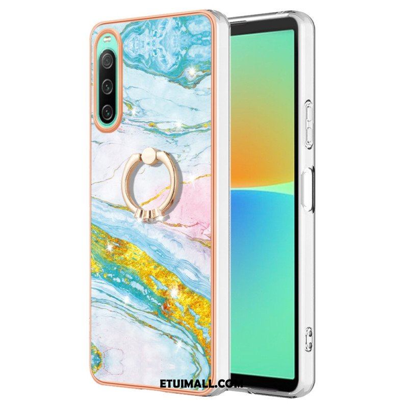 Etui do Sony Xperia 10 IV Marmur Ze Wspornikiem Pierścienia