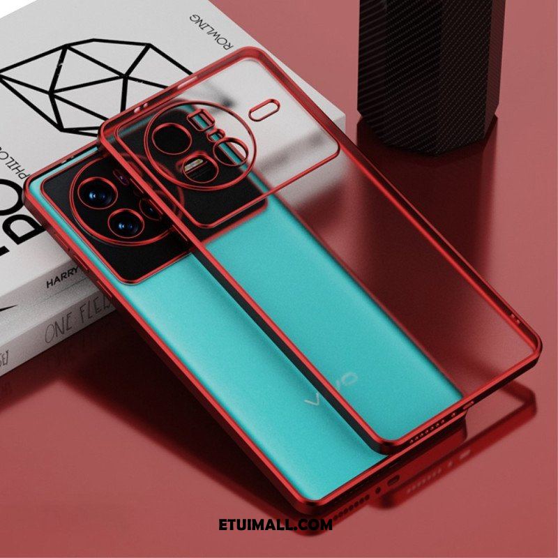 Etui do Vivo X80 Pro Przezroczysty Metaliczny Kontur