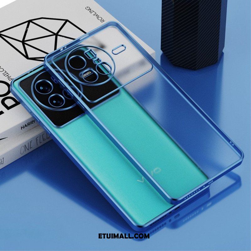 Etui do Vivo X80 Pro Przezroczysty Metaliczny Kontur