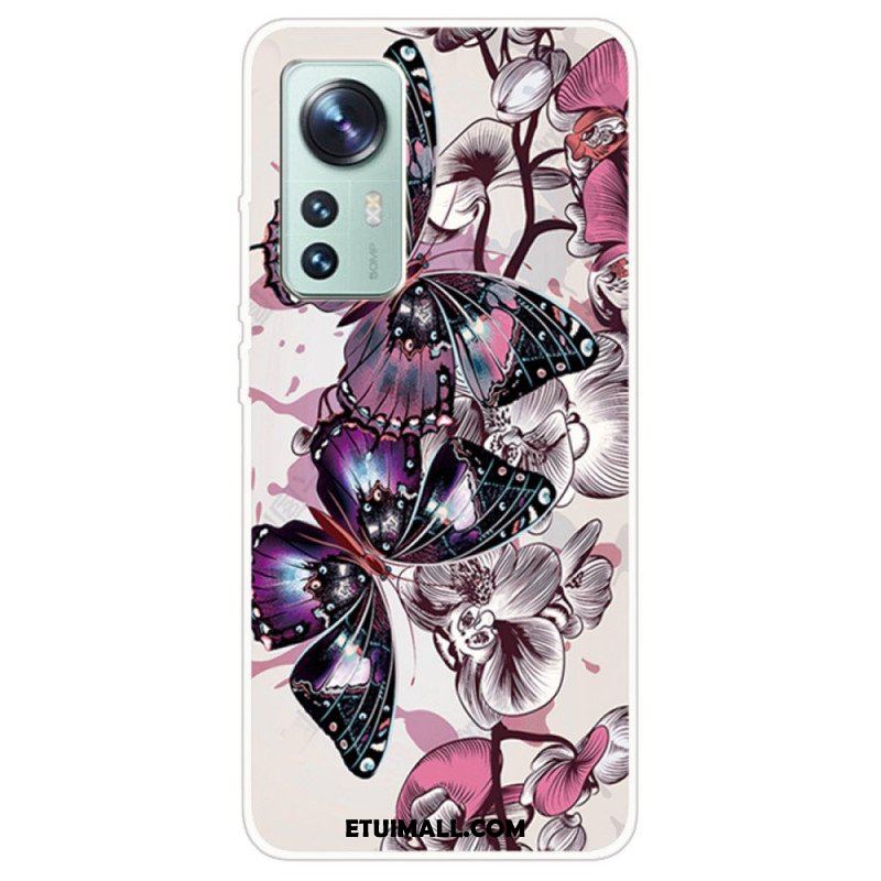 Etui do Xiaomi 12 Pro Silikonowe Motyle