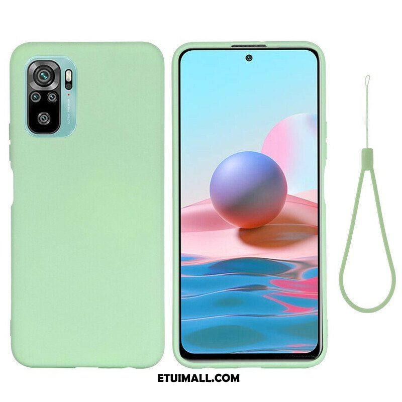 Etui do Xiaomi Redmi Note 10 / 10S Płynny Silikon Ze Smyczą