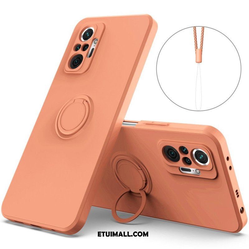 Etui do Xiaomi Redmi Note 10 Pro Płynny Silikonowy Pierścień I Smycz