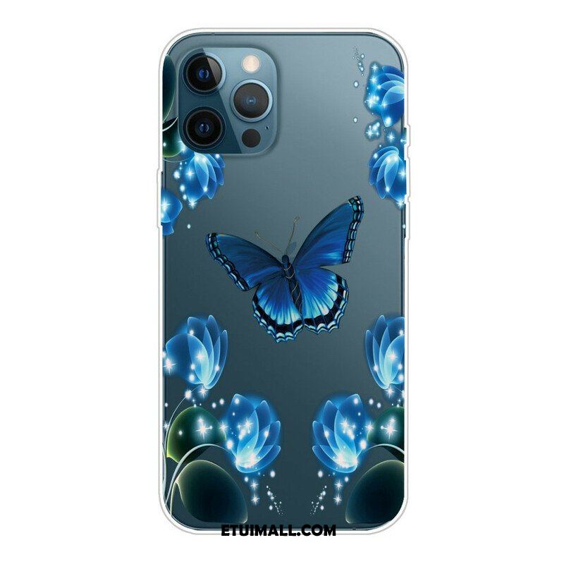 Etui do iPhone 13 Pro Max Niebieskie Motyle