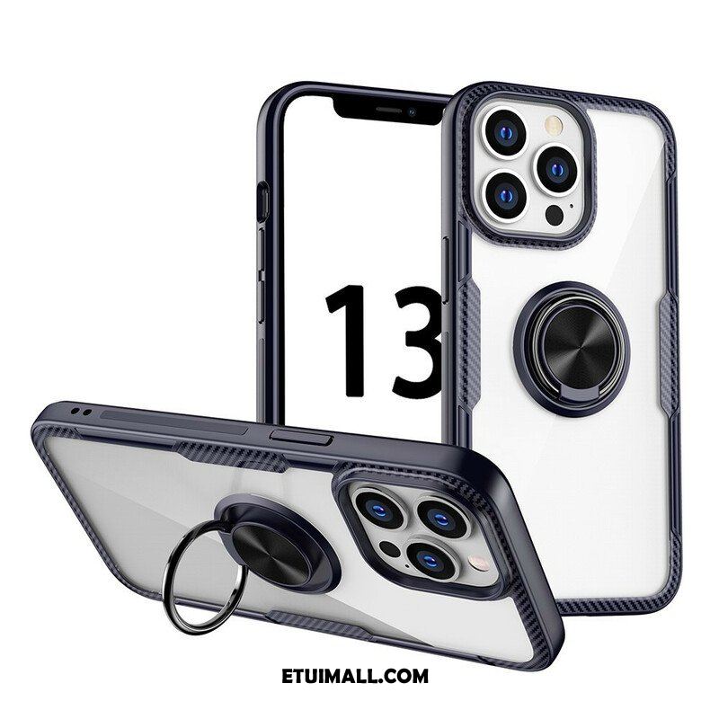 Etui do iPhone 13 Pro Metalowy Pierścień Z Włókna Węglowego