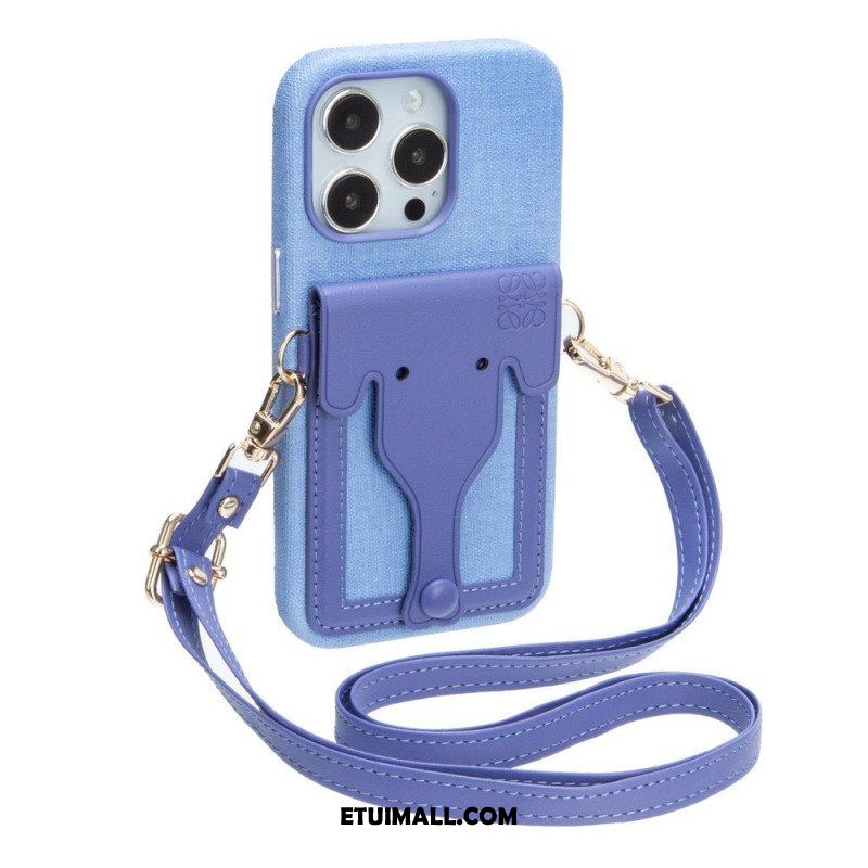 Etui do iPhone 14 Etui Na Karty Ze Słoniem Ze Smyczą