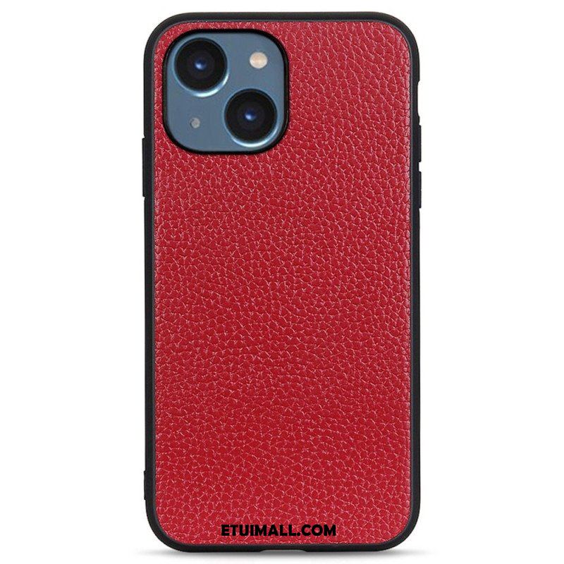 Etui do iPhone 14 Plus Prawdziwa Skóra Litchi