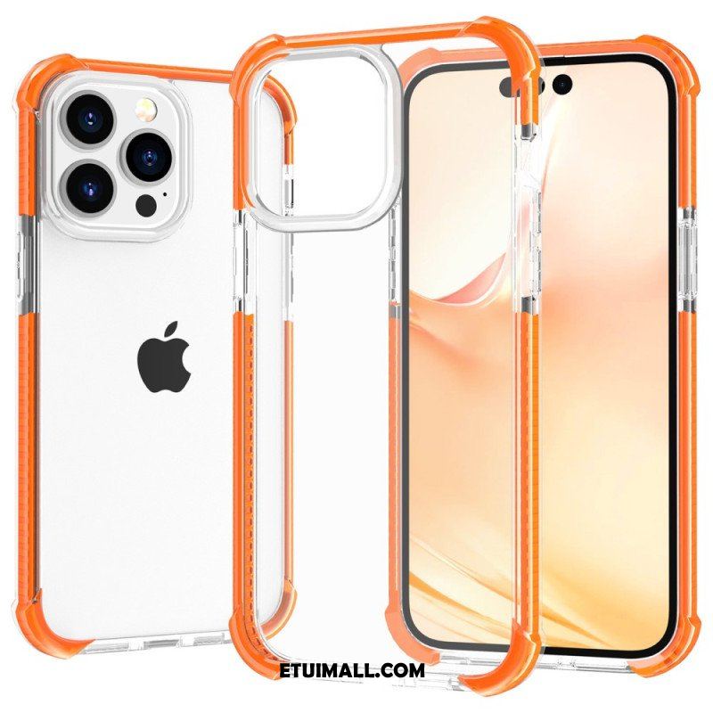 Etui do iPhone 14 Pro Max Przezroczyste Kolorowe Krawędzie