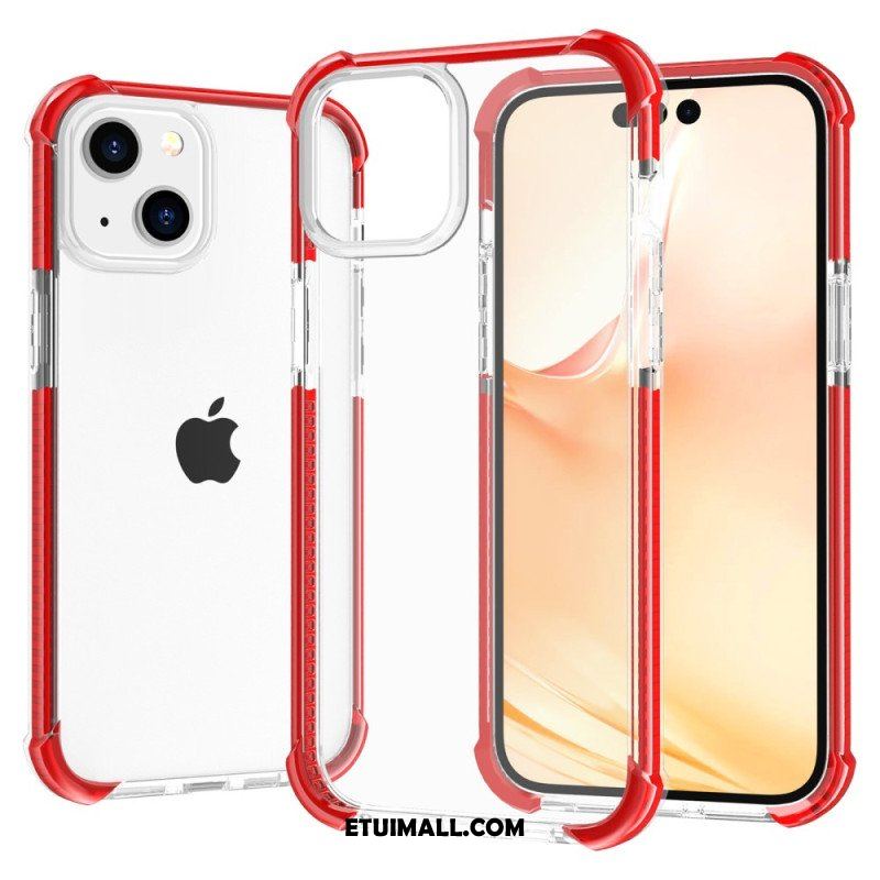 Etui do iPhone 14 Przezroczyste Kolorowe Krawędzie