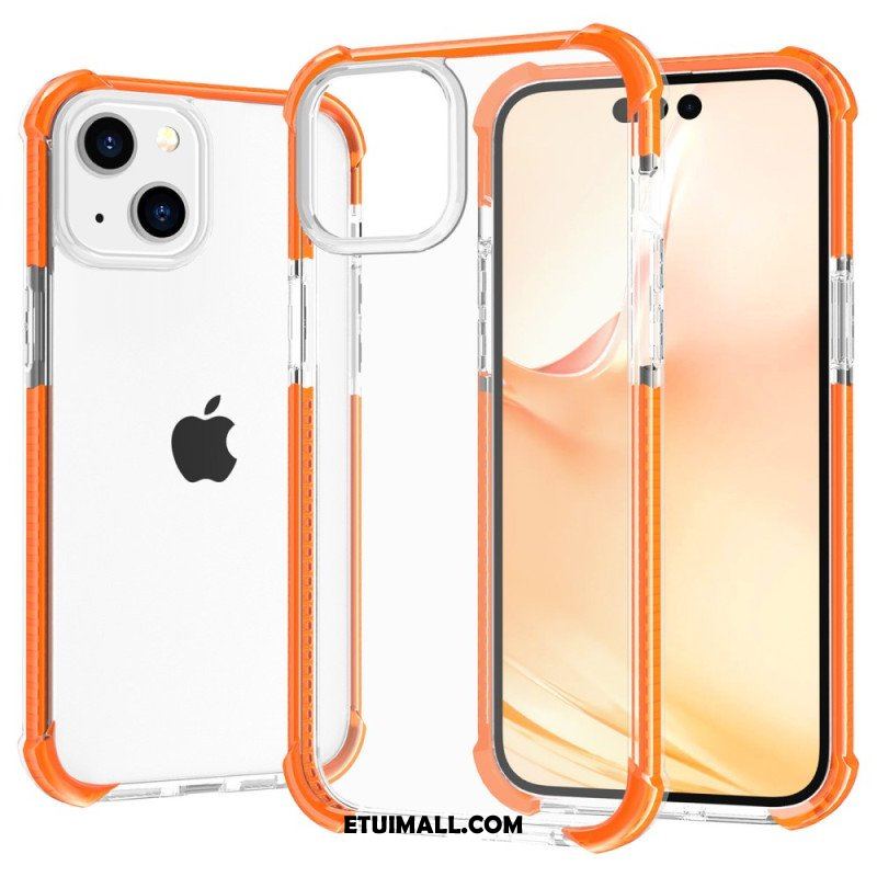 Etui do iPhone 14 Przezroczyste Kolorowe Krawędzie