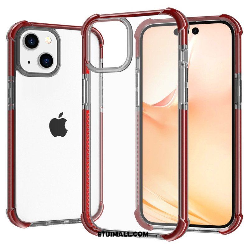 Etui do iPhone 14 Przezroczyste Kolorowe Krawędzie