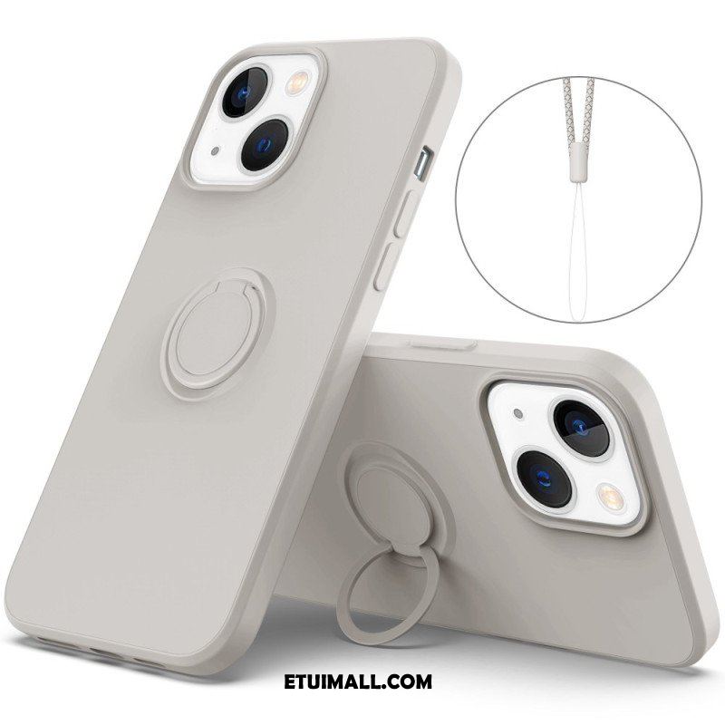 Etui do iPhone 14 Płynny Silikonowy Pierścień I Smycz