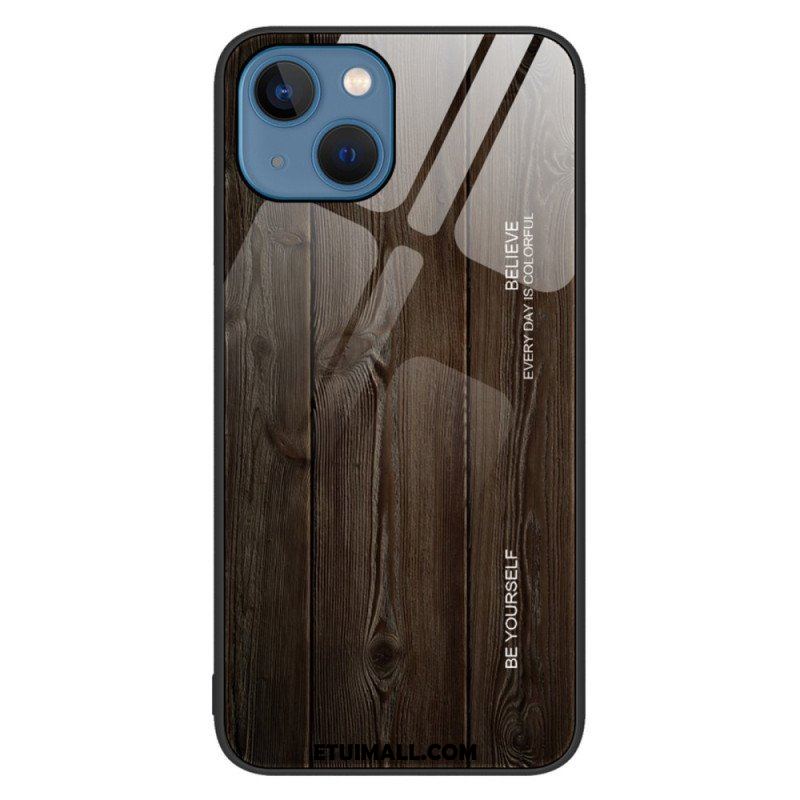 Etui do iPhone 14 Szkło Hartowane W Stylu Drewna