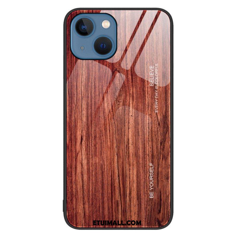 Etui do iPhone 14 Szkło Hartowane W Stylu Drewna