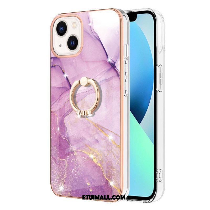 Etui do iPhone 15 Plus Styl Marmurowy Z Pierścieniem Podporowym