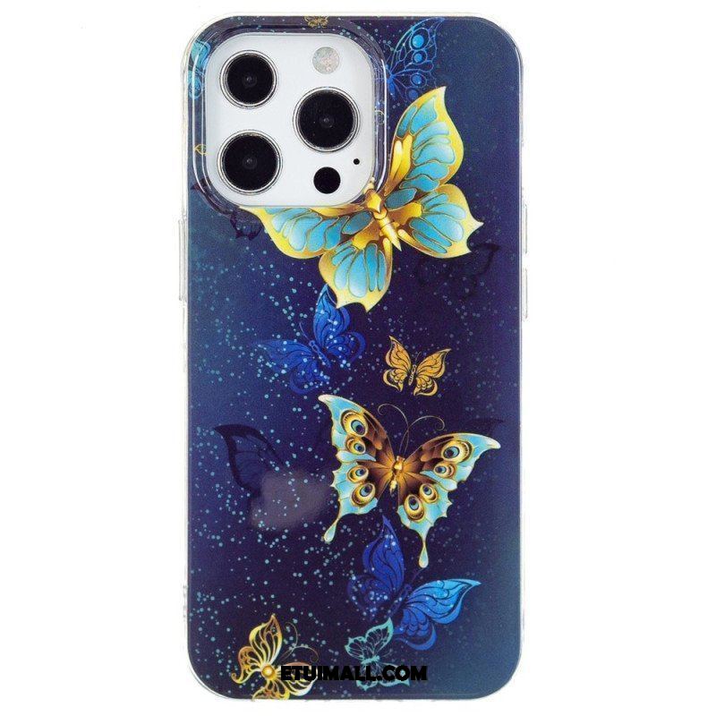 Etui do iPhone 15 Pro Fluorescencyjne Motyle