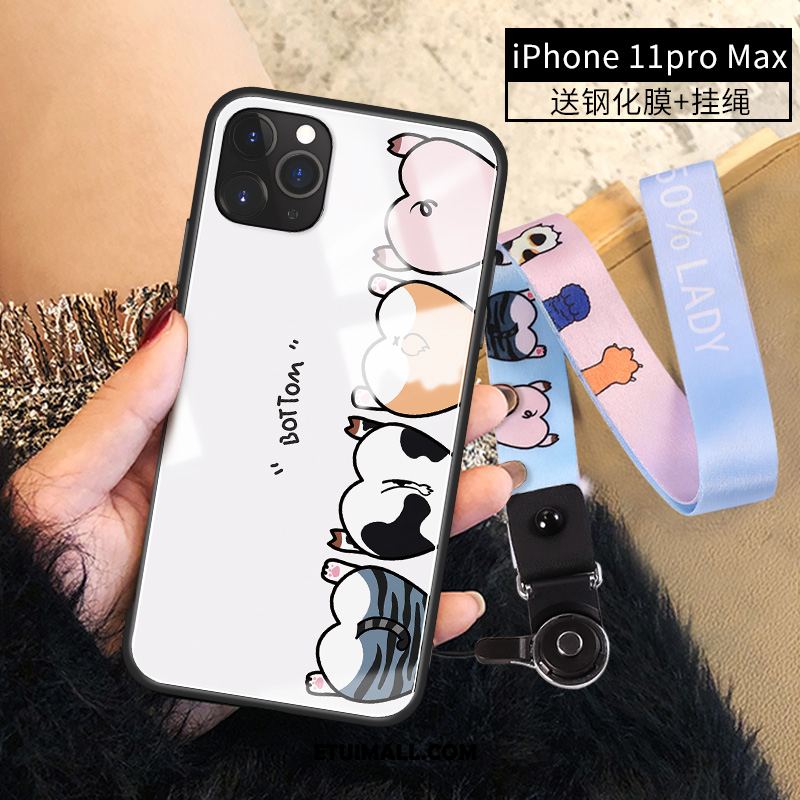 Etui iPhone 11 Pro Max Anti-fall Kreskówka Piękny Zakochani Szkło Futerał Dyskont