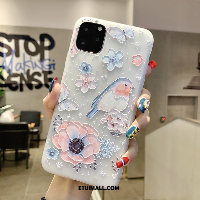 Etui iPhone 11 Pro Max Nubuku Ptak Anti-fall Różowe Telefon Komórkowy Futerał Tanie