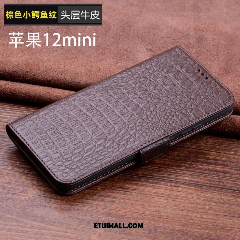 Etui iPhone 12 Mini Skórzany Futerał All Inclusive Anti-fall Prawdziwa Skóra Luksusowy Futerał Sklep