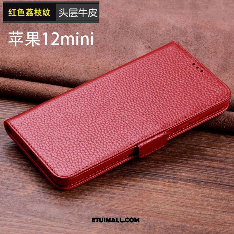 Etui iPhone 12 Mini Skórzany Futerał All Inclusive Anti-fall Prawdziwa Skóra Luksusowy Futerał Sklep