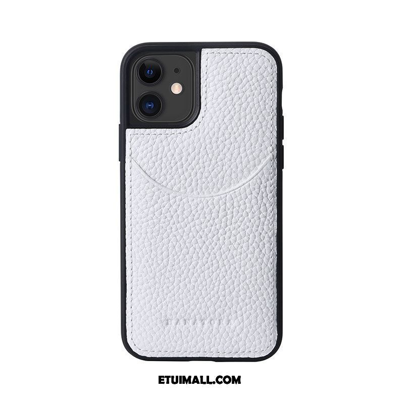 Etui iPhone 12 Prawdziwa Skóra Litchi Ochraniacz Anti-fall Karta Futerał Sprzedam