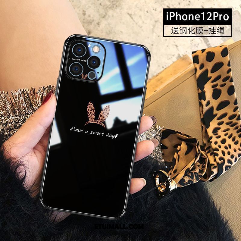 Etui iPhone 12 Pro Anti-fall Wiszące Ozdoby Czarny Moda Szkło Obudowa Sprzedam