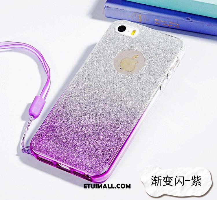 Etui iPhone 5 / 5s Gradient Purpurowy Miękki Wiszące Ozdoby Silikonowe Pokrowce Tanie