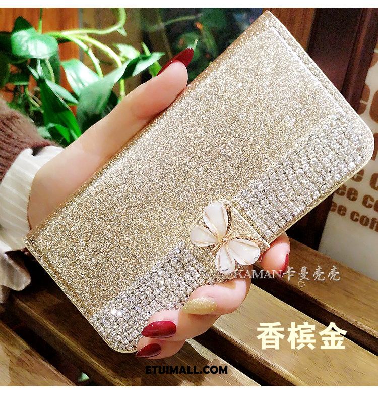 Etui iPhone 5 / 5s Rhinestone Skórzany Futerał Klapa Czerwony Tendencja Pokrowce Sklep