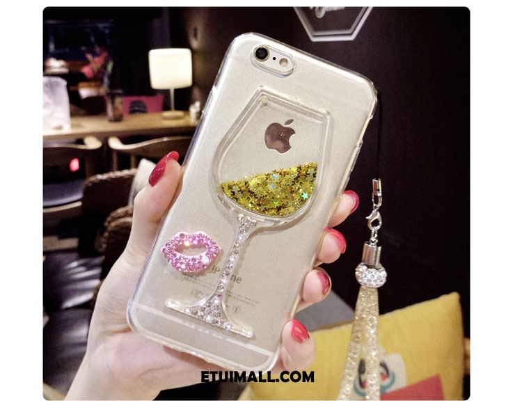 Etui iPhone 6 / 6s Plus Rhinestone Quicksand Ochraniacz Czerwony Wiszące Ozdoby Obudowa Tanie