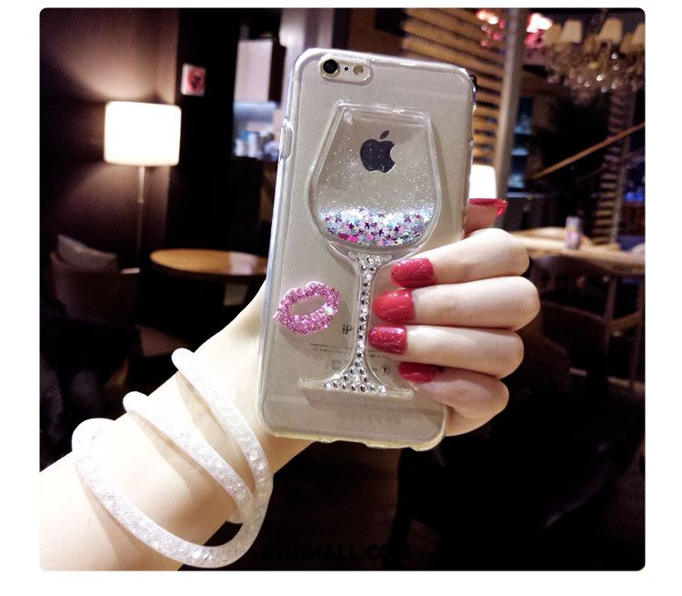 Etui iPhone 6 / 6s Plus Rhinestone Quicksand Ochraniacz Czerwony Wiszące Ozdoby Obudowa Tanie