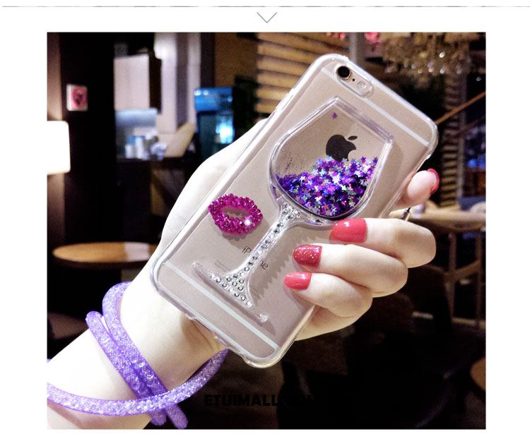 Etui iPhone 6 / 6s Plus Rhinestone Quicksand Ochraniacz Czerwony Wiszące Ozdoby Obudowa Tanie