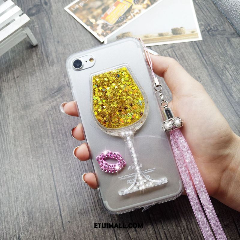 Etui iPhone 6 / 6s Plus Rhinestone Quicksand Ochraniacz Czerwony Wiszące Ozdoby Obudowa Tanie