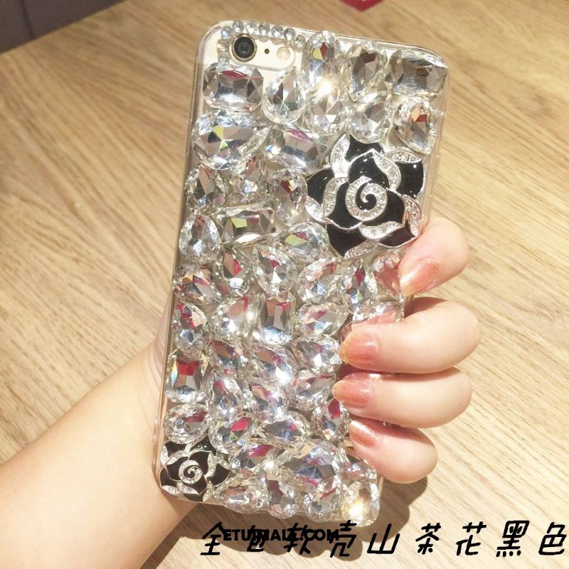 Etui iPhone 6 / 6s Plus Srebro Telefon Komórkowy Luksusowy Miękki Rhinestone Obudowa Dyskont