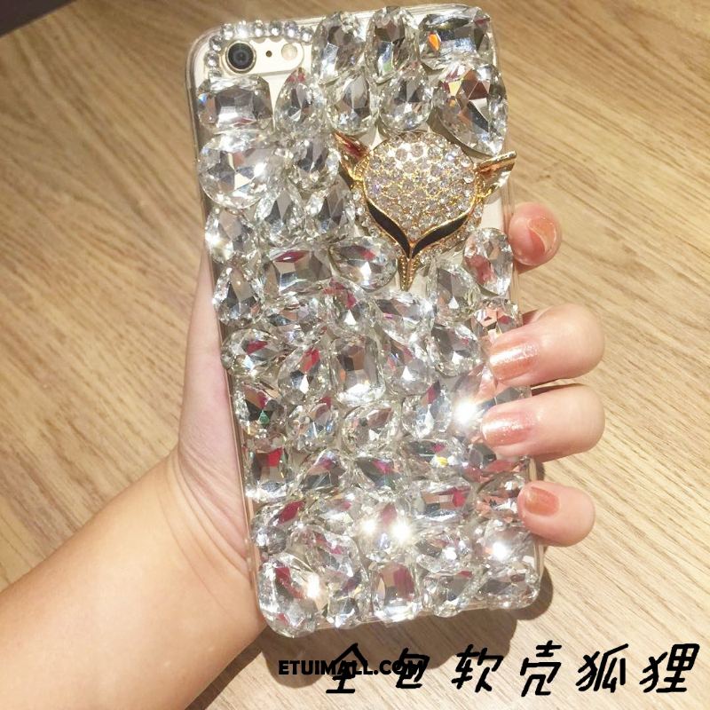 Etui iPhone 6 / 6s Plus Srebro Telefon Komórkowy Luksusowy Miękki Rhinestone Obudowa Dyskont