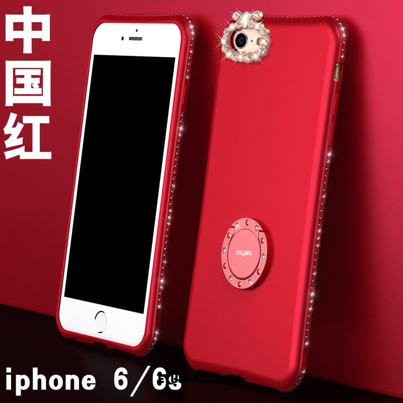 Etui iPhone 6 / 6s Telefon Komórkowy Nubuku Anti-fall Silikonowe Czerwony Futerał Kup