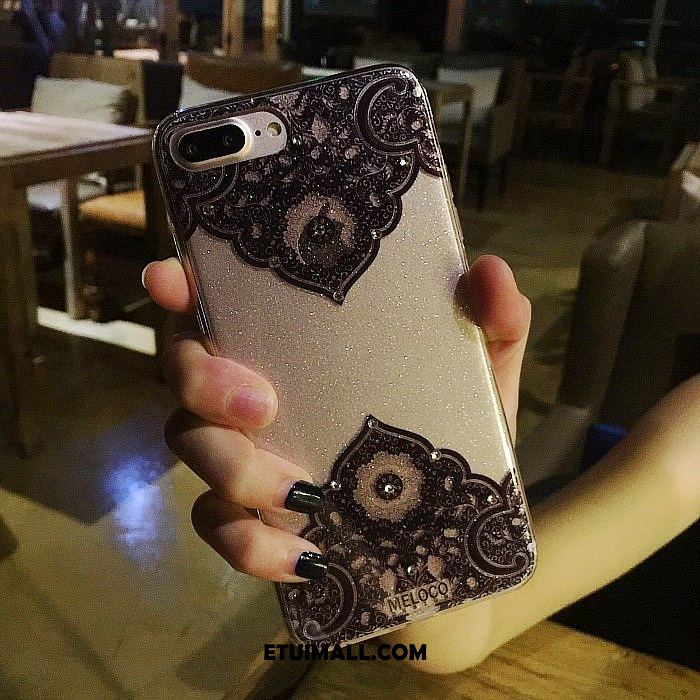 Etui iPhone 7 Plus Kwiaty Ochraniacz Czerwony Rhinestone Luksusowy Pokrowce Oferta